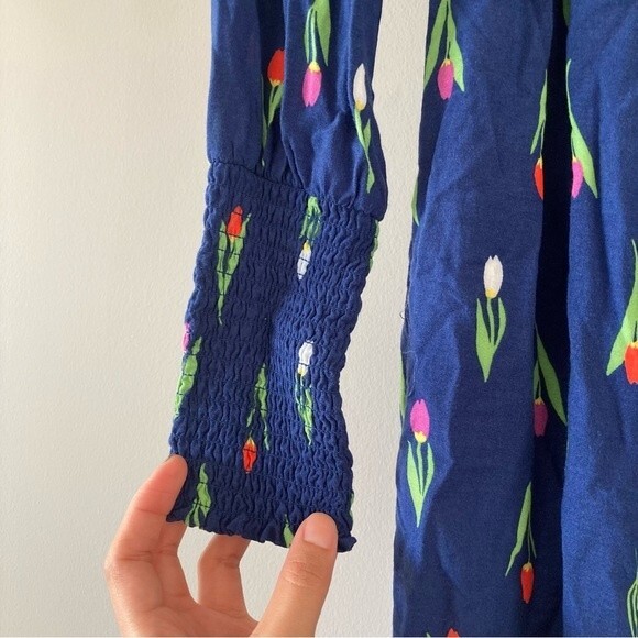 Urban Outfitters‎ Smocked Tulip Navy Dress Small - Picture 6 of 9